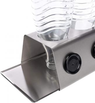 Streambrush Premium Abtropfhalter aus Edelstahl Abtropfständer - 2fach - kompatibel mit Sodastream Crystal & Emil Flaschen - Flaschenhalter mit ausziehbarer Abtropfschale | Made in Germany