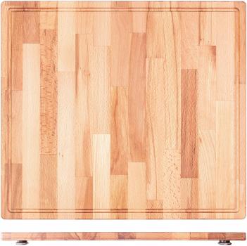Herdabdeckplatte Schneidebrett Holz massiv (Buche) - Perfekt als Herdabdeckung aus Holz | 56x50x4cm | Ideal auch als Nudelbrett, Tranchierbrett oder Backbrett | Hitzebeständig & Robust