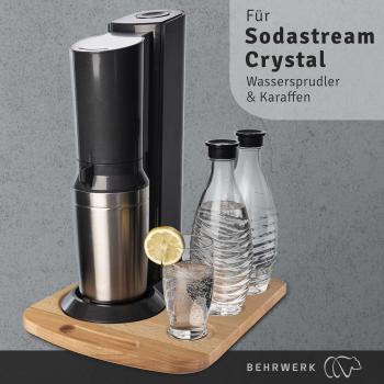 Gleitbrett & Ständer für Sodastream Crystal I Perfekter Untersetzer aus massiven Eichenholz - XXL