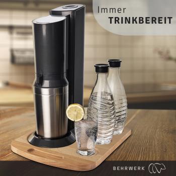Gleitbrett & Ständer für Sodastream Crystal I Perfekter Untersetzer aus massiven Eichenholz - XXL