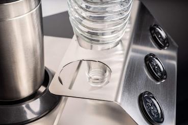 Abtropfhalter aus Edelstahl Abtropfständer kompatibel mit Sodastream Crystal & Emil Flaschen - Flaschenhalter (Edelstahlhalter mit Unterblech) Typ Thore