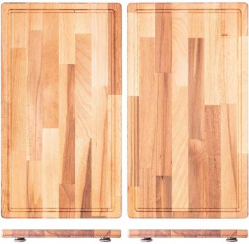 Herdabdeckplatte Schneidebrett Holz massiv (Buche) - Perfekt als Herdabdeckung aus Holz | 2x28x50x4cm | Ideal auch als Nudelbrett, Tranchierbrett oder Backbrett | Hitzebeständig & Robust