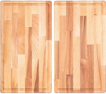 Herdabdeckplatte Schneidebrett Holz massiv (Buche) - Perfekt als Herdabdeckung aus Holz | 2x28x50x4cm | Ideal auch als Nudelbrett, Tranchierbrett oder Backbrett | Hitzebeständig & Robust