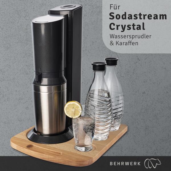 Gleitbrett & Ständer für Sodastream Crystal I Perfekter Untersetzer aus massiven Eichenholz - XXL