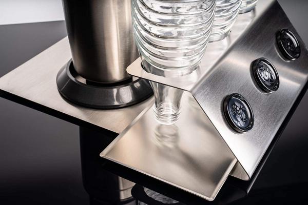 Abtropfhalter aus Edelstahl Abtropfständer kompatibel mit Sodastream Crystal & Emil Flaschen - Flaschenhalter (Edelstahlhalter mit Unterblech) Typ Thore