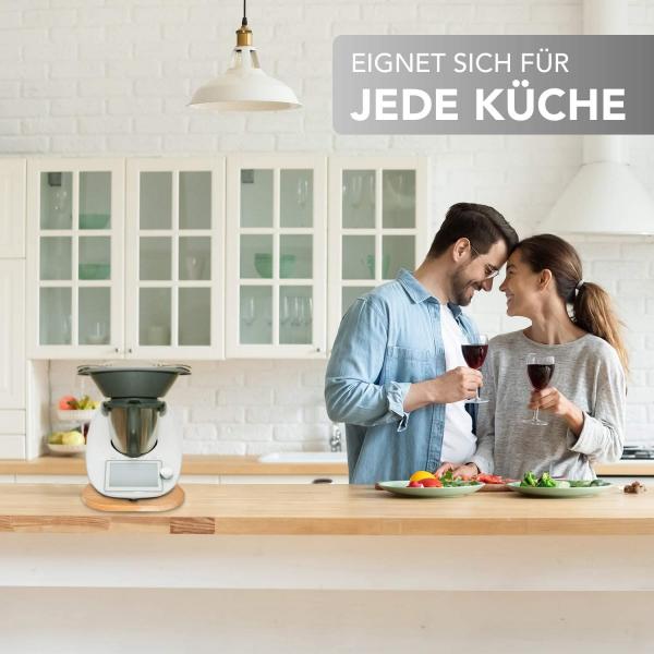 Premium-Gleitbrett -  Untersetzer aus Massivholz für den Thermomix TM5 / TM6 / TM31- Buche SE