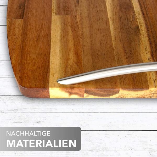 Premium-Gleitbrett - Untersetzer mit Griffen aus Massivholz für den Thermomix TM5 / TM6 / TM31 - Akazie