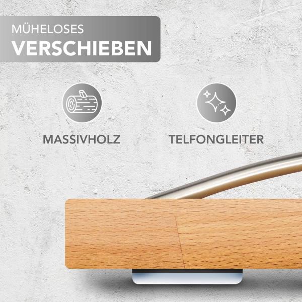 Premium-Gleitbrett - Untersetzer mit Griffen aus Massivholz für den Thermomix TM5 / TM6 / TM31 - Buche