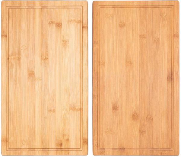 Herdabdeckplatte Schneidebrett Holz massiv (Bambus) - Perfekt als Herdabdeckung aus Holz | 2x28x50x4cm | Ideal auch als Nudelbrett, Tranchierbrett oder Backbrett | Hitzebeständig & Robust